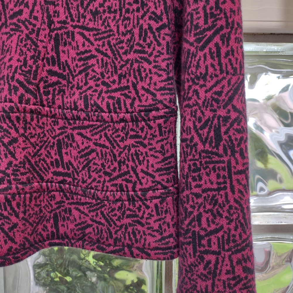 NIC+ZOE Pink and Black Stretch Knit Blazer